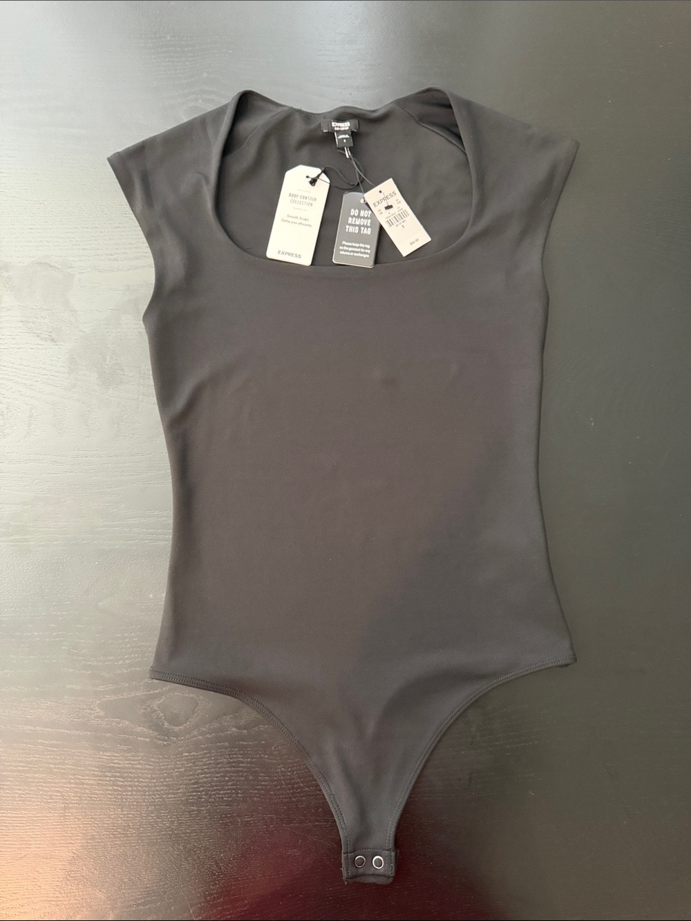 Express - Body Contour Black Cap Sleeve Bodysuit